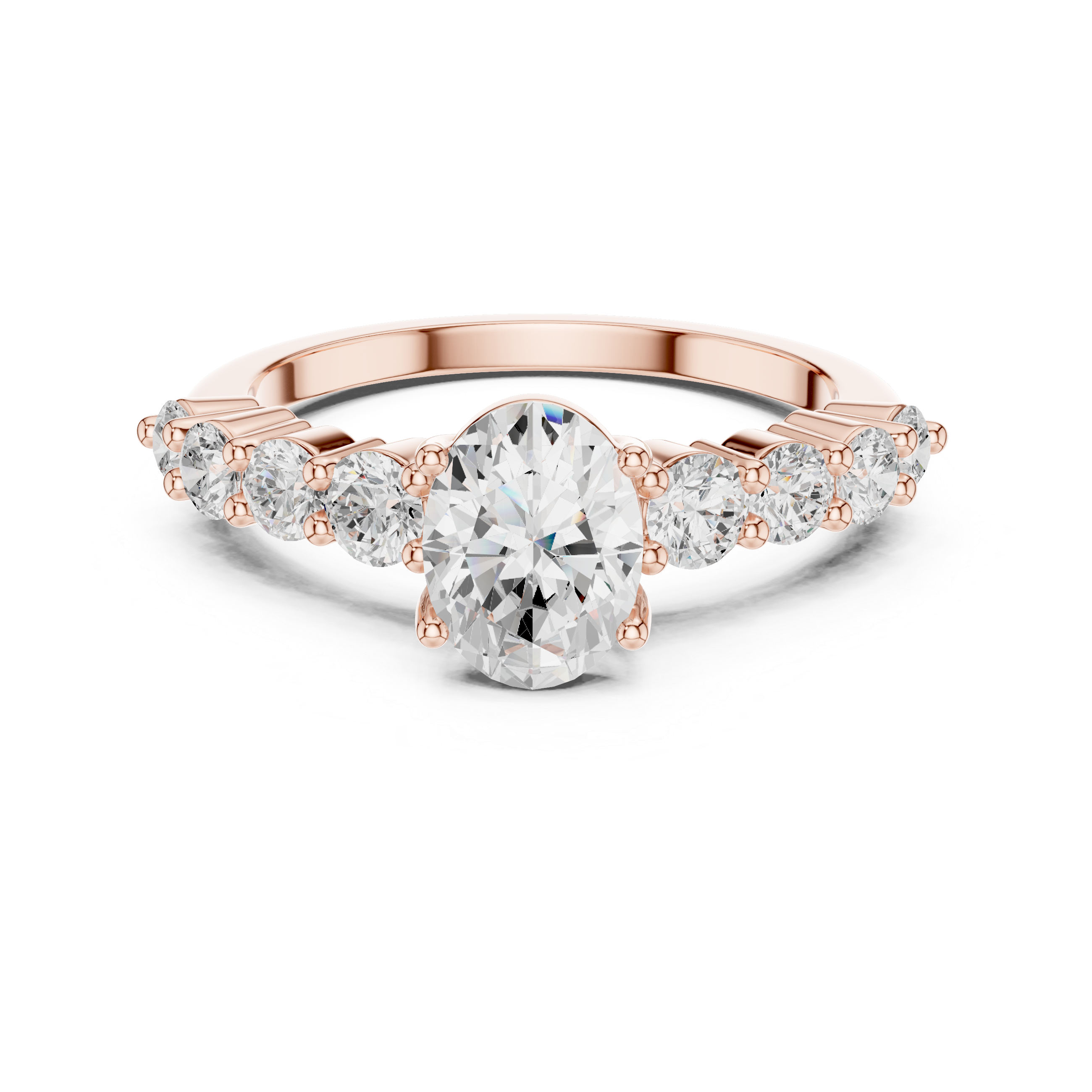 Oval Diamond Pavé Engagement Ring