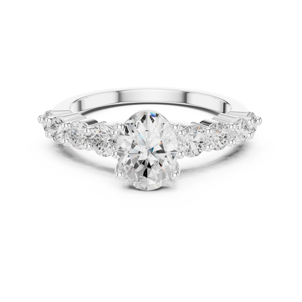 Oval Diamond Pavé Engagement Ring