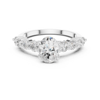 Oval Diamond Pavé Engagement Ring