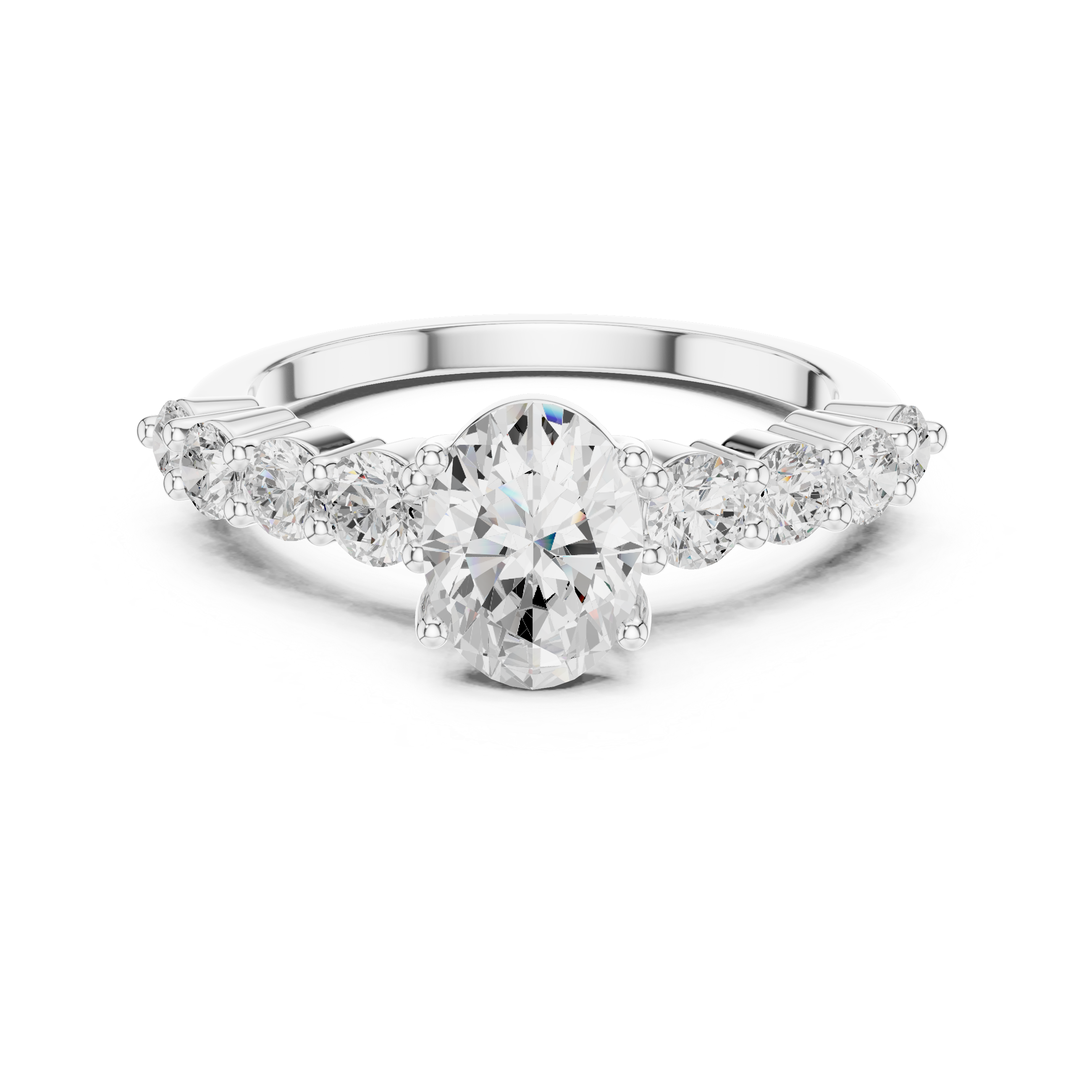 Oval Diamond Pavé Engagement Ring