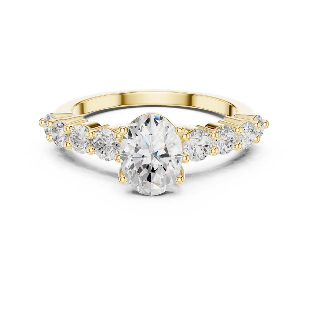 Oval Diamond Pavé Engagement Ring