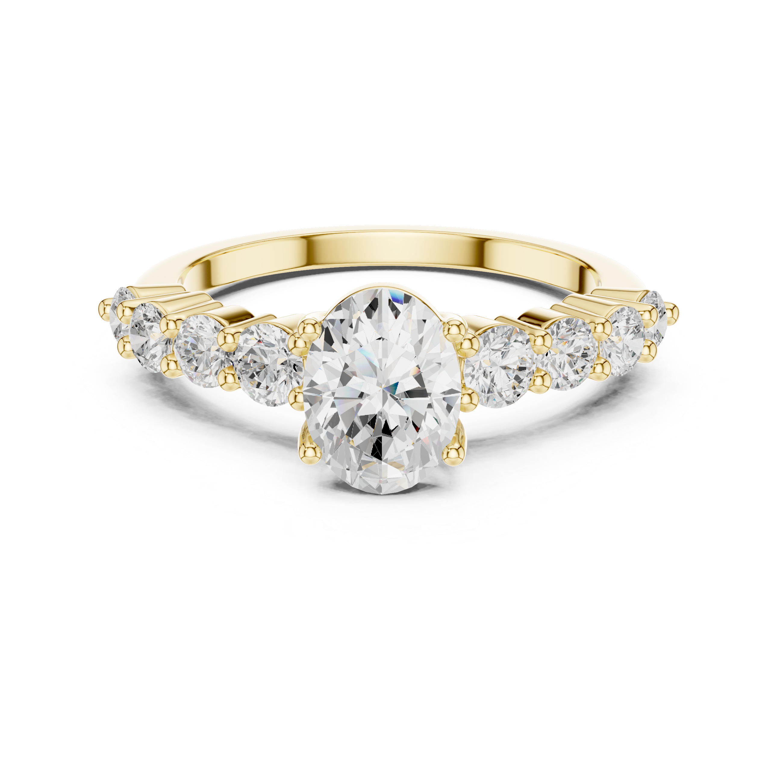 Oval Diamond Pavé Engagement Ring