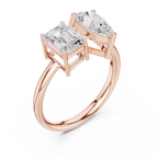 Toi et Moi Emerald & Pear Diamond Engagement Ring