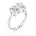 Toi et Moi Emerald & Pear Diamond Engagement Ring