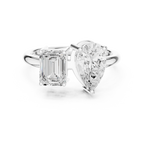 Toi et Moi Emerald & Pear Diamond Engagement Ring