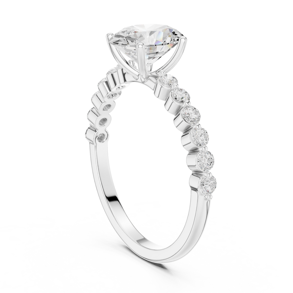Oval Cut Diamond Engagement Ring with Bubble Band