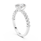 Oval Cut Diamond Engagement Ring with Bubble Band