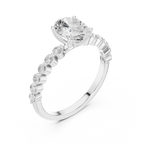 Oval Cut Diamond Engagement Ring with Bubble Band