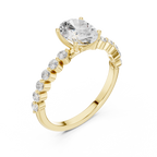 Oval Cut Diamond Engagement Ring with Bubble Band