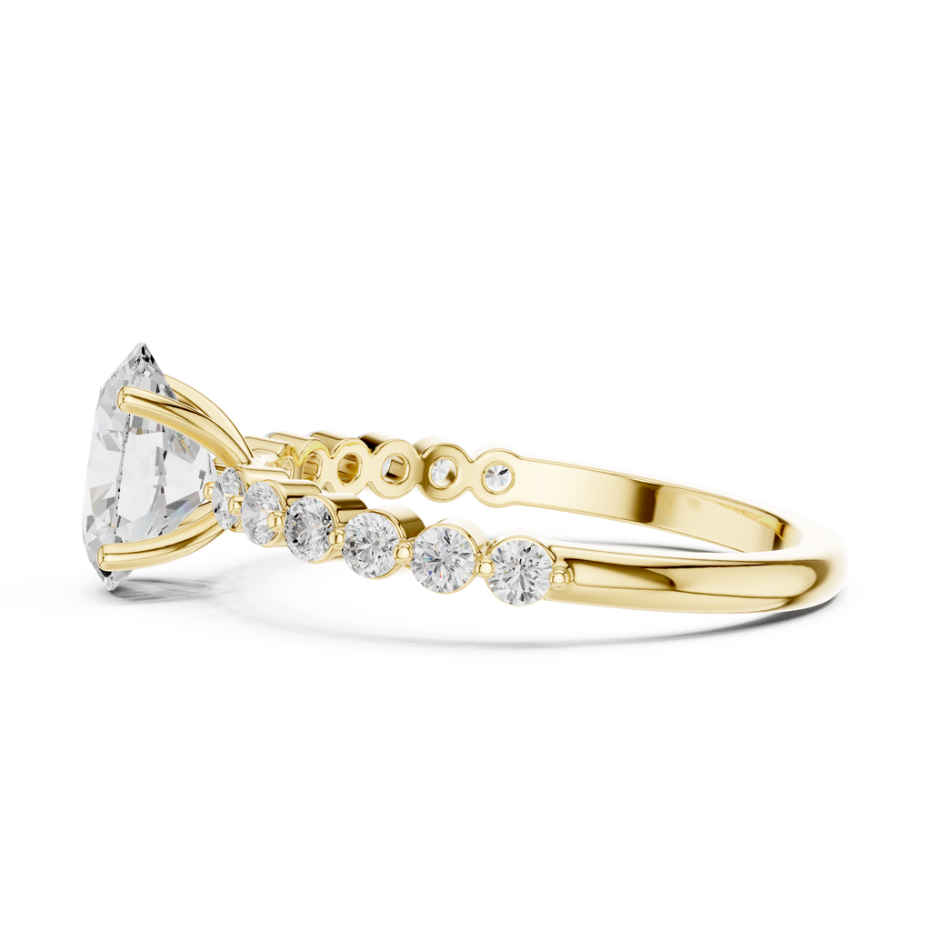 Oval Cut Diamond Engagement Ring with Bubble Band