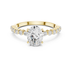 Oval Cut Diamond Engagement Ring with Bubble Band