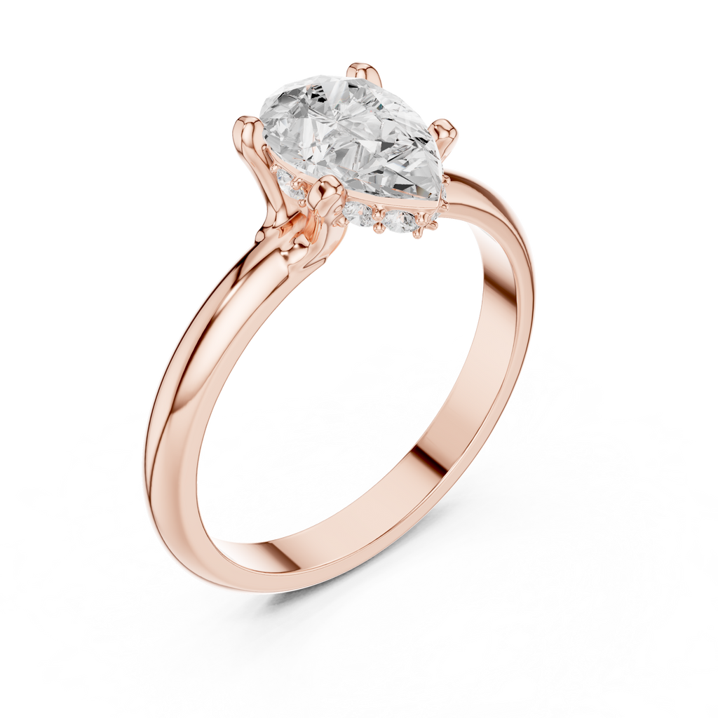 Pear Cut Solitaire Diamond Engagement Ring