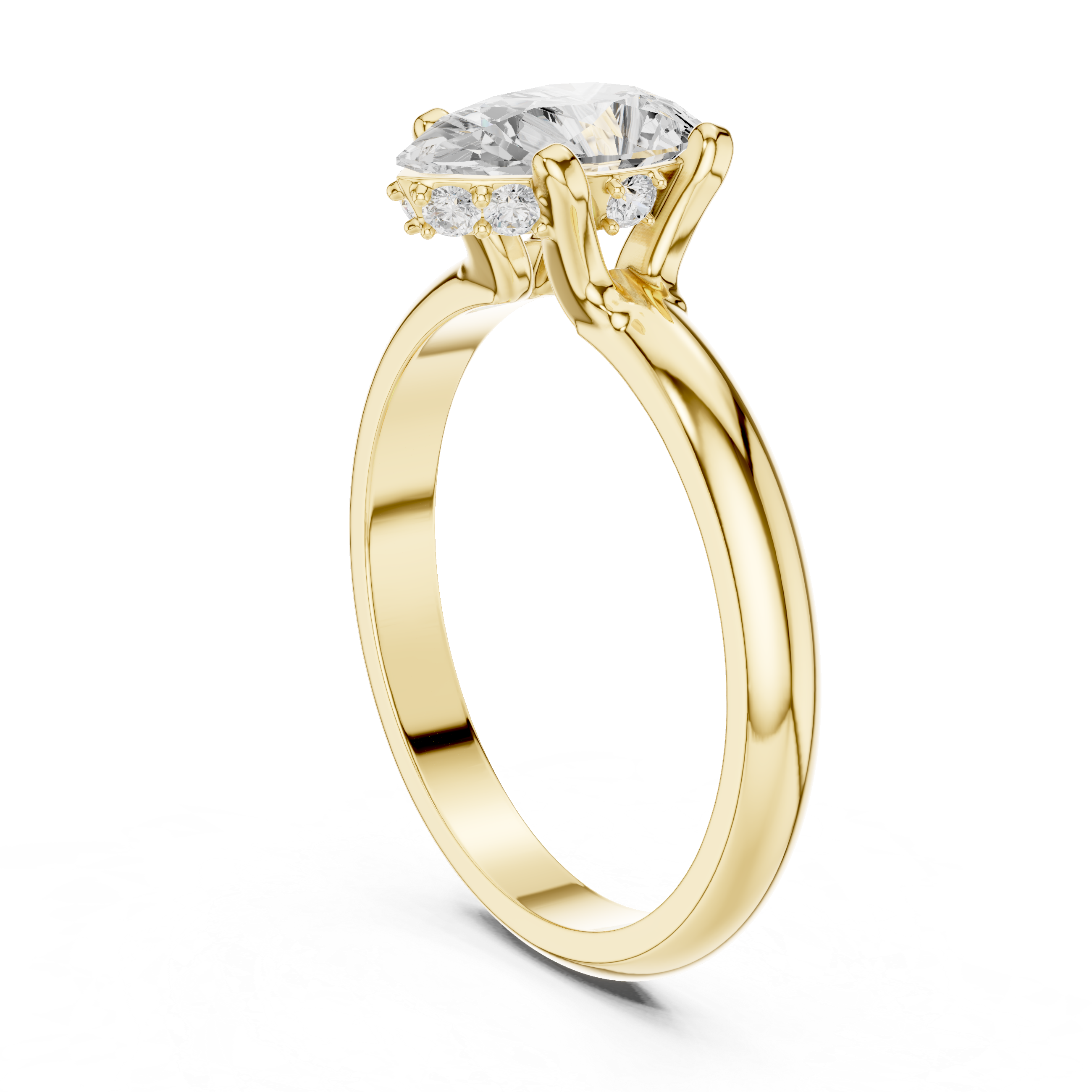 Pear Cut Solitaire Diamond Engagement Ring