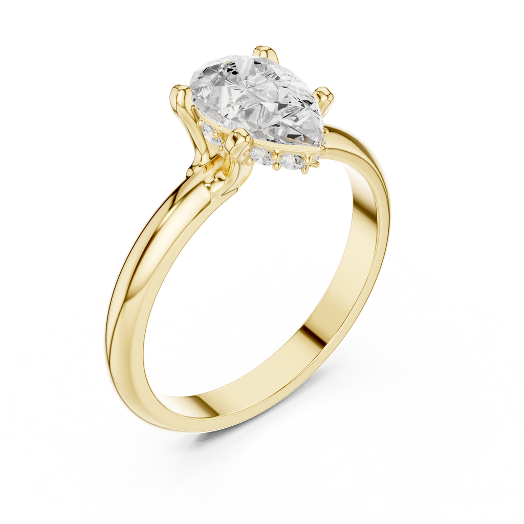 Pear Cut Solitaire Diamond Engagement Ring