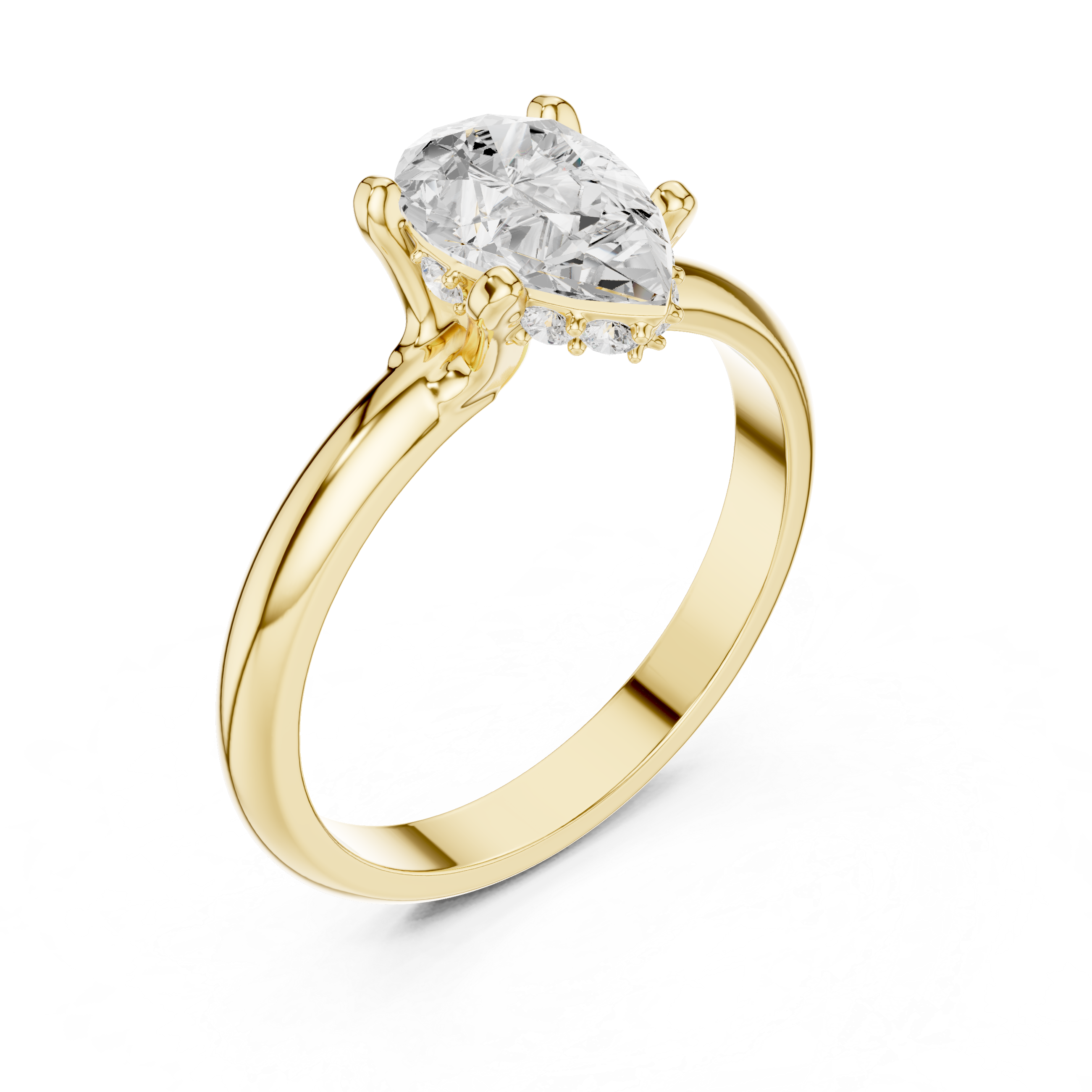 Pear Cut Solitaire Diamond Engagement Ring