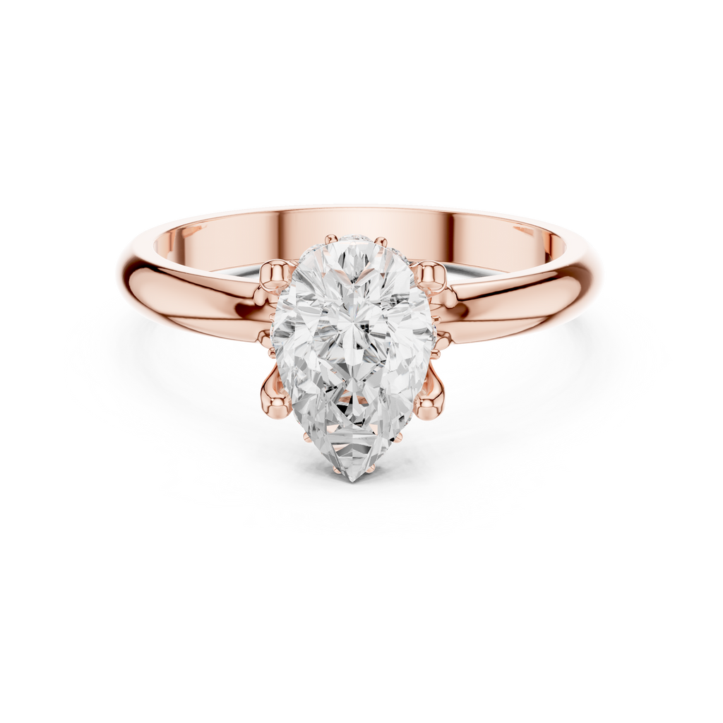Pear Cut Solitaire Diamond Engagement Ring