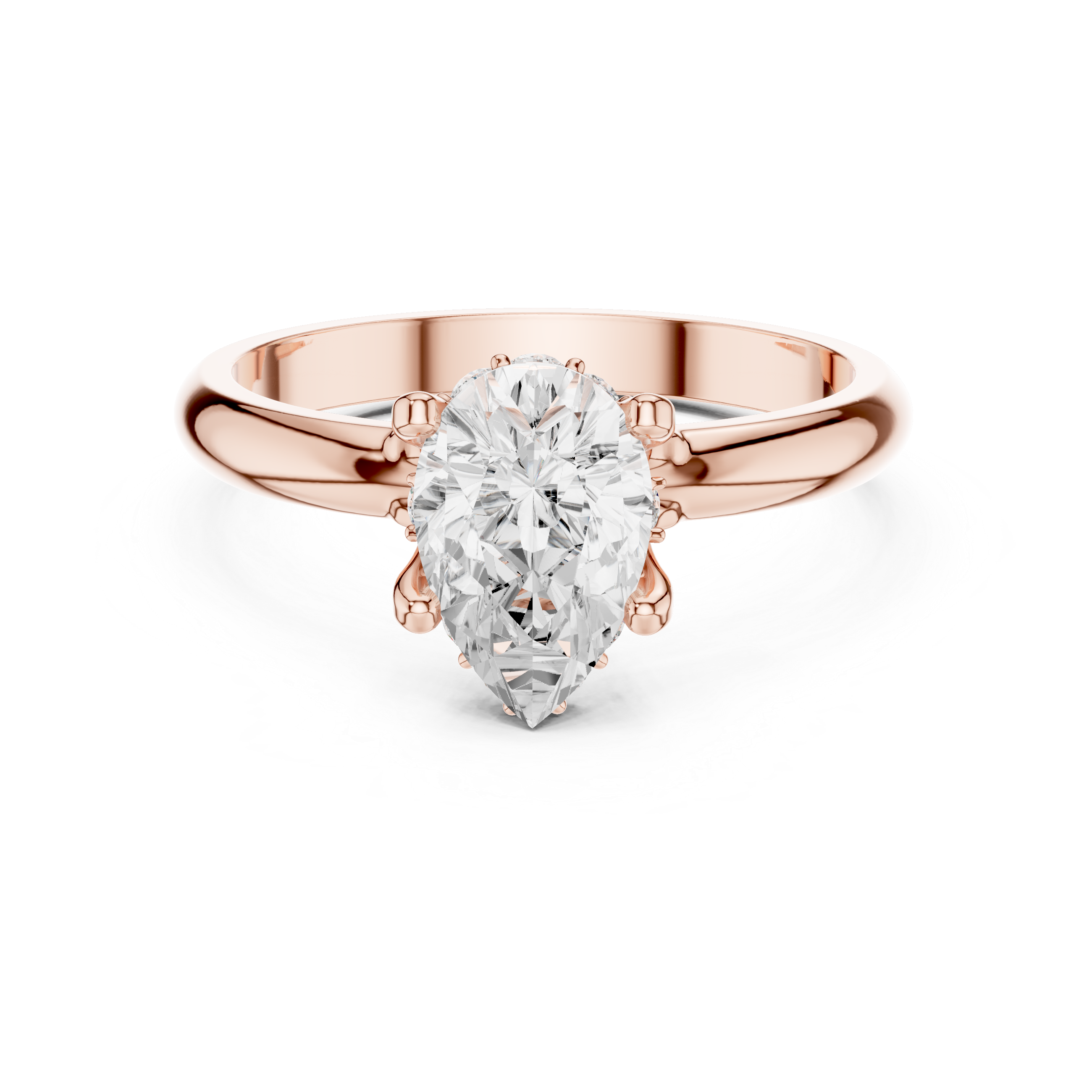 Pear Cut Solitaire Diamond Engagement Ring