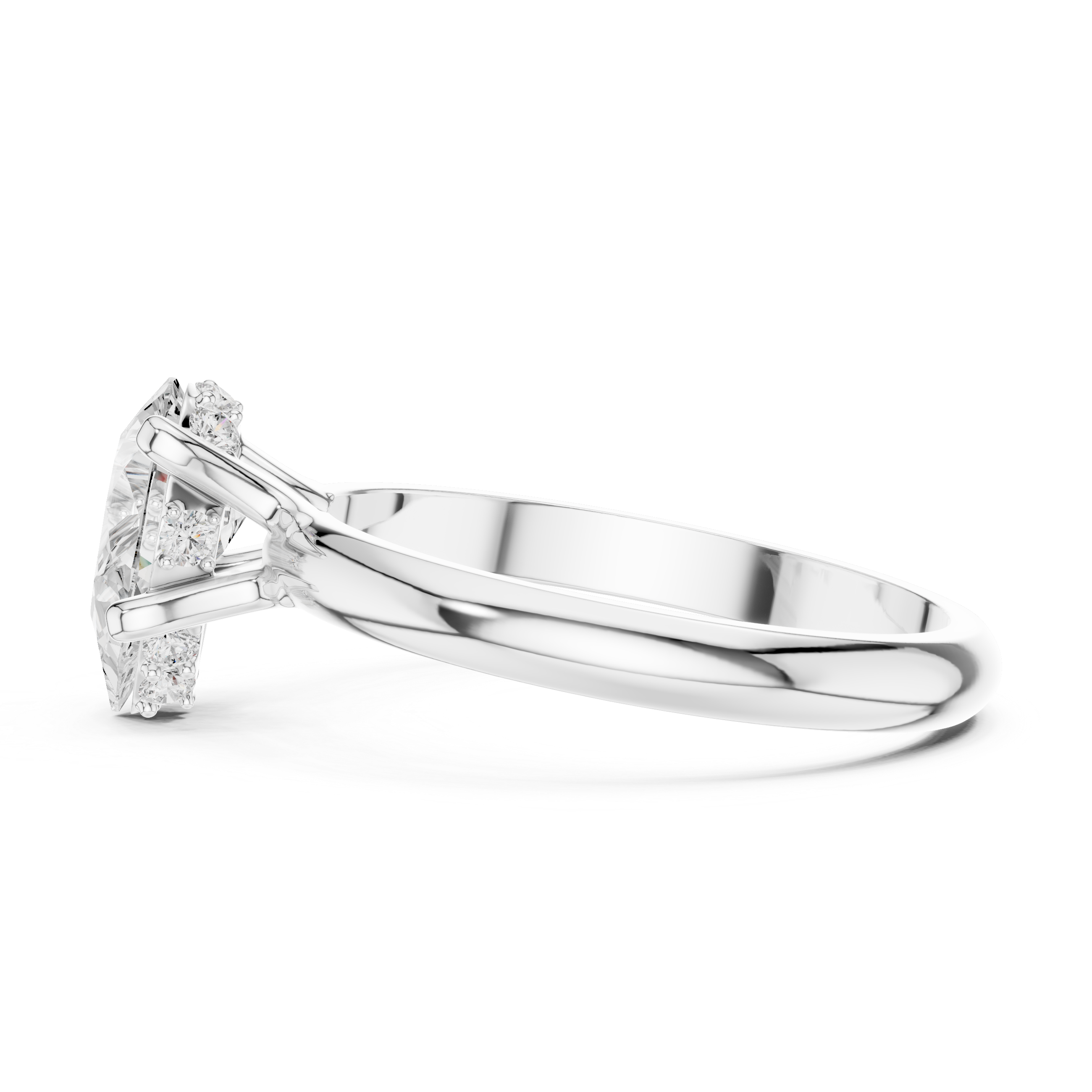 Pear Cut Solitaire Diamond Engagement Ring
