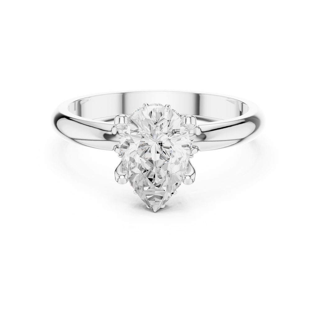 Pear Cut Solitaire Diamond Engagement Ring