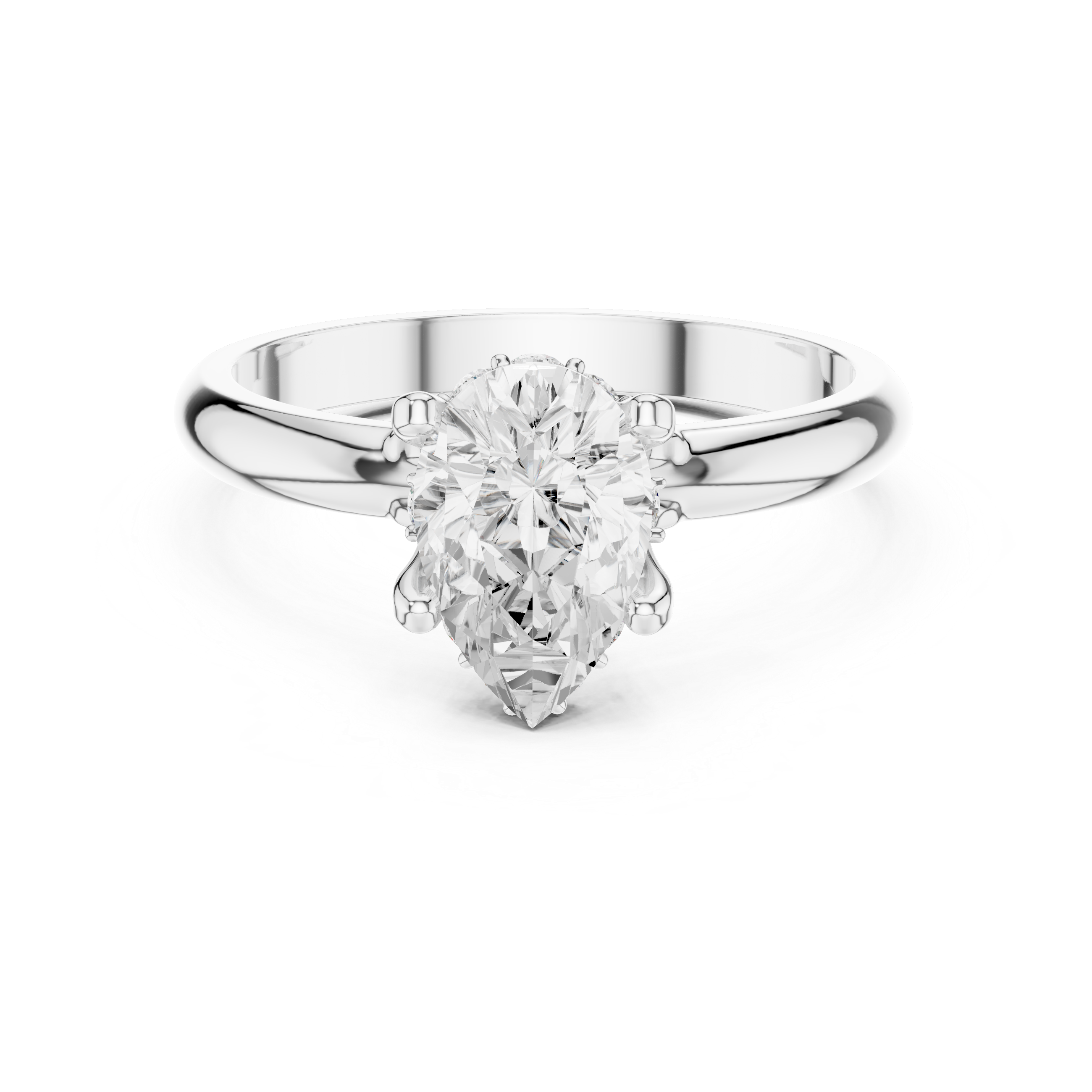 Pear Cut Solitaire Diamond Engagement Ring