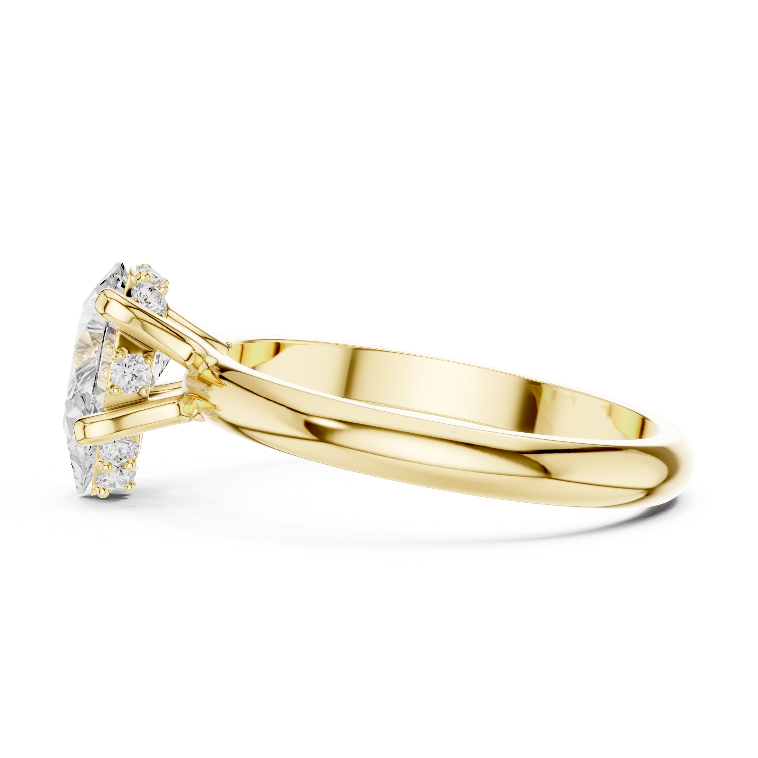 Pear Cut Solitaire Diamond Engagement Ring