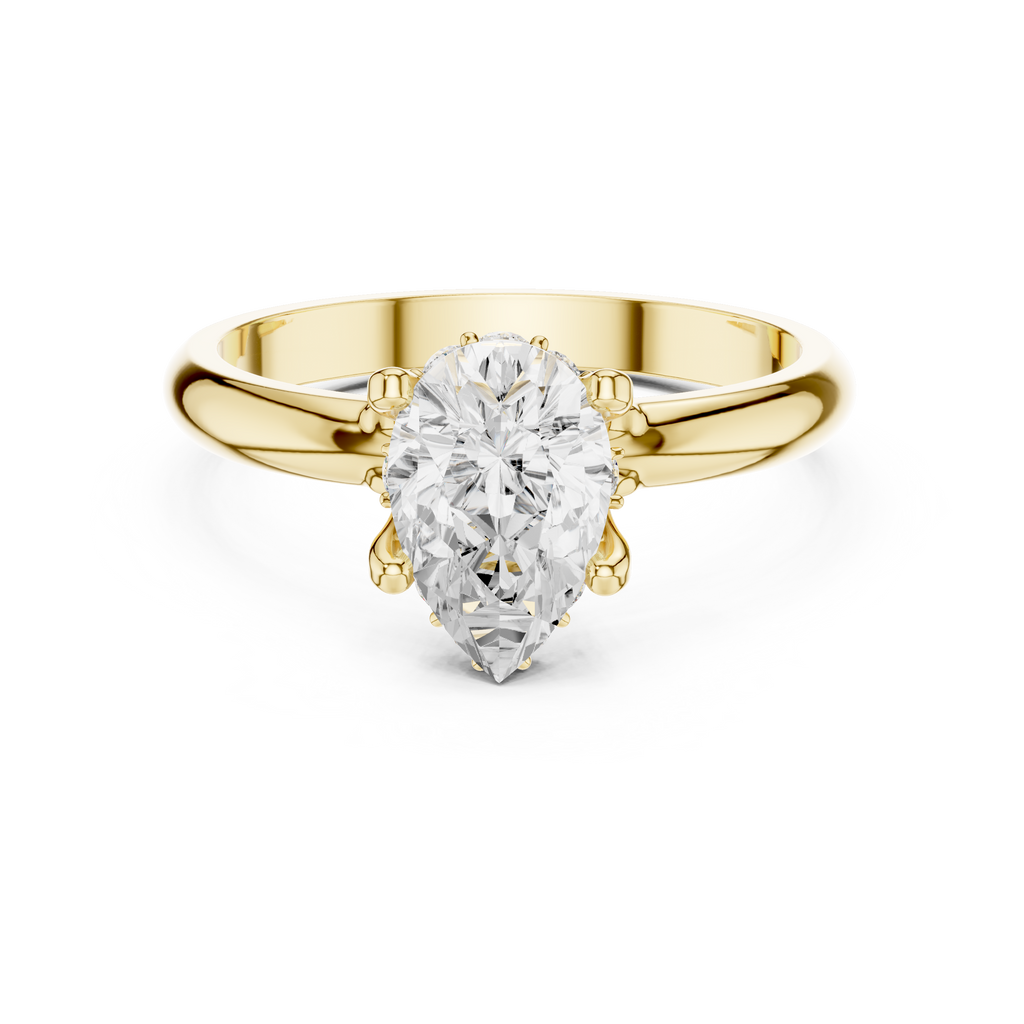 Pear Cut Solitaire Diamond Engagement Ring