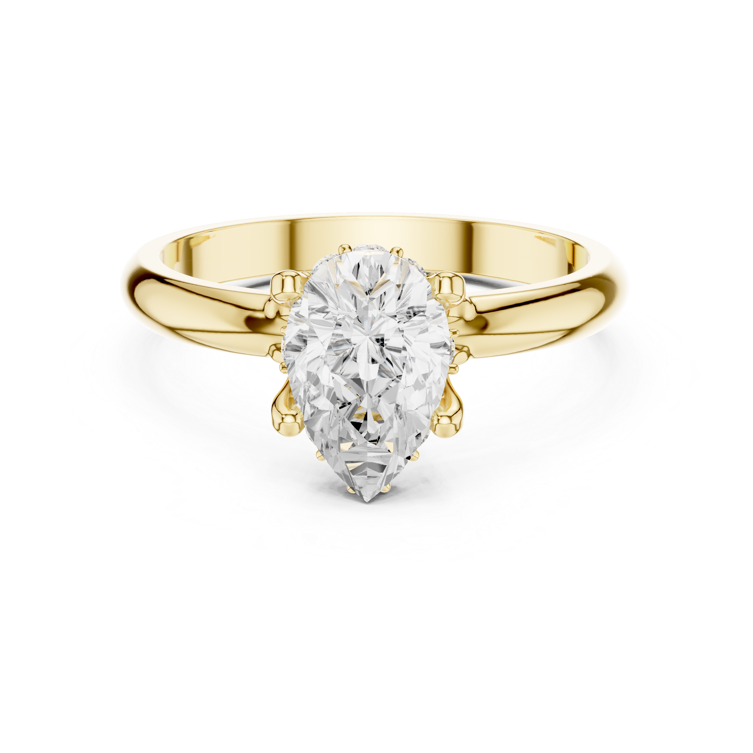 Pear Cut Solitaire Diamond Engagement Ring