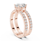Oval Cut Double Band Diamond Engagement Ring