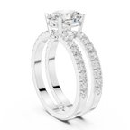 Oval Cut Double Band Diamond Engagement Ring