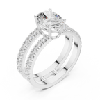 Oval Cut Double Band Diamond Engagement Ring
