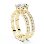 Oval Cut Double Band Diamond Engagement Ring
