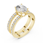Oval Cut Double Band Diamond Engagement Ring