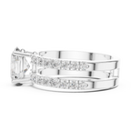 Oval Cut Double Band Diamond Engagement Ring