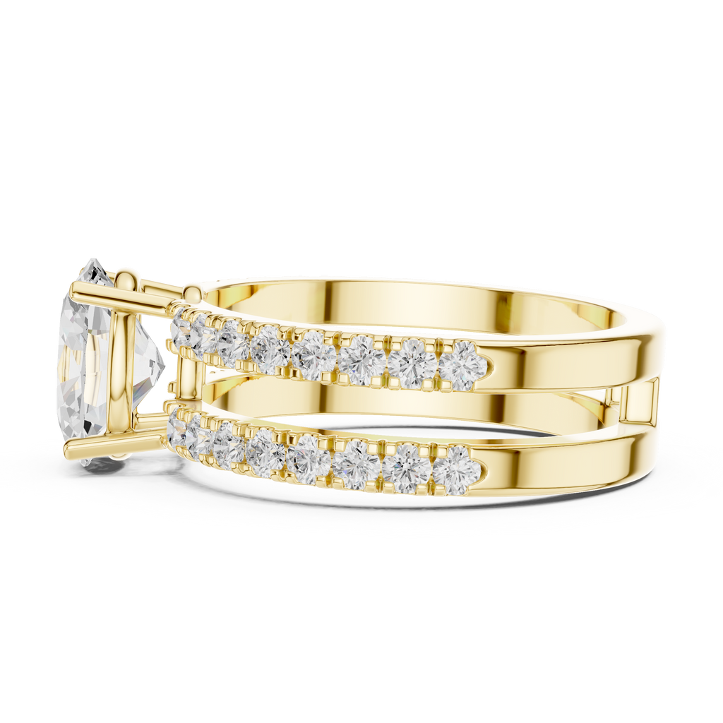 Oval Cut Double Band Diamond Engagement Ring