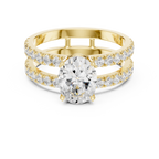 Oval Cut Double Band Diamond Engagement Ring