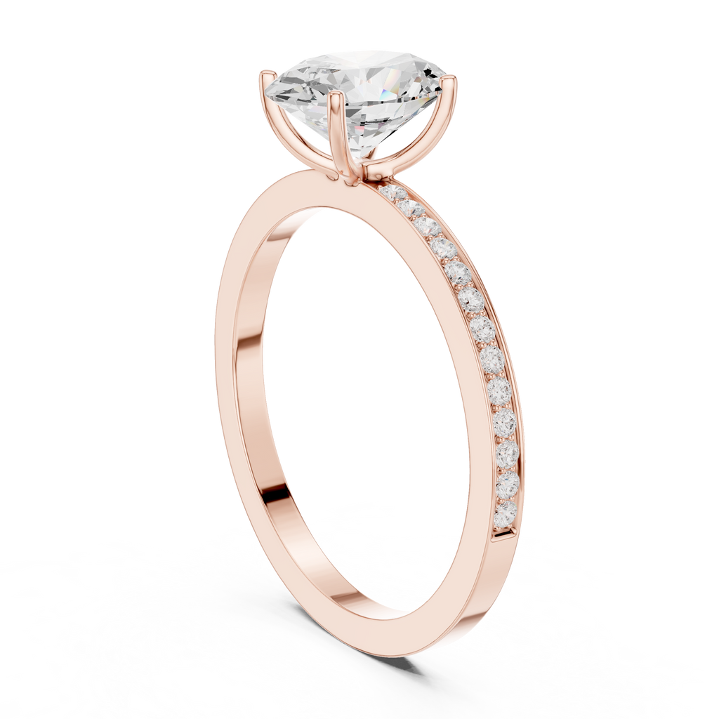 Oval Cut Pavé Diamond Engagement Ring