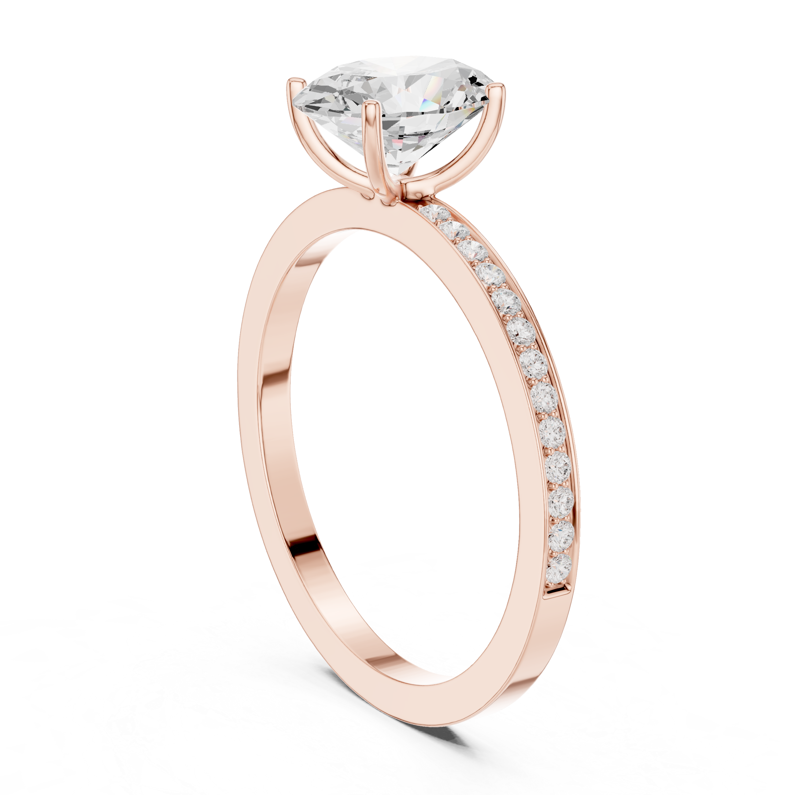 Oval Cut Pavé Diamond Engagement Ring