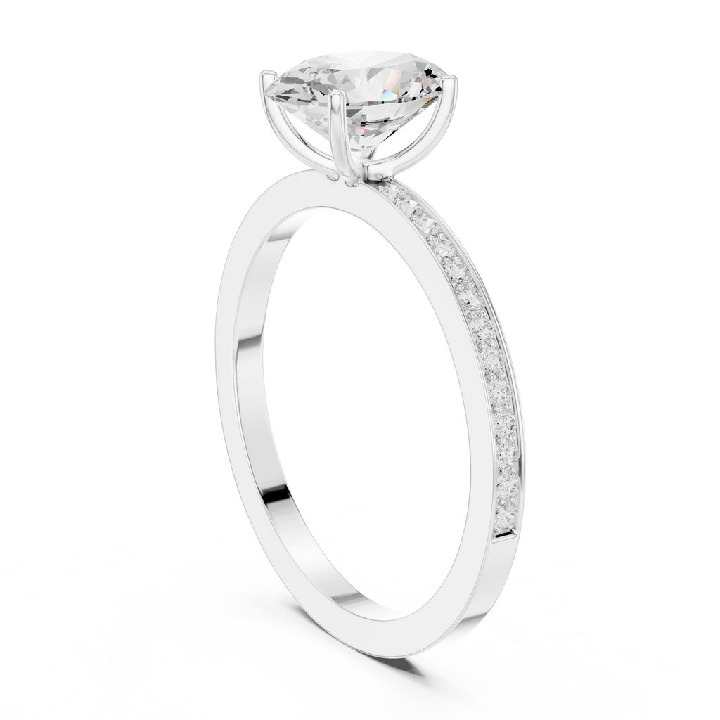 Oval Cut Pavé Diamond Engagement Ring