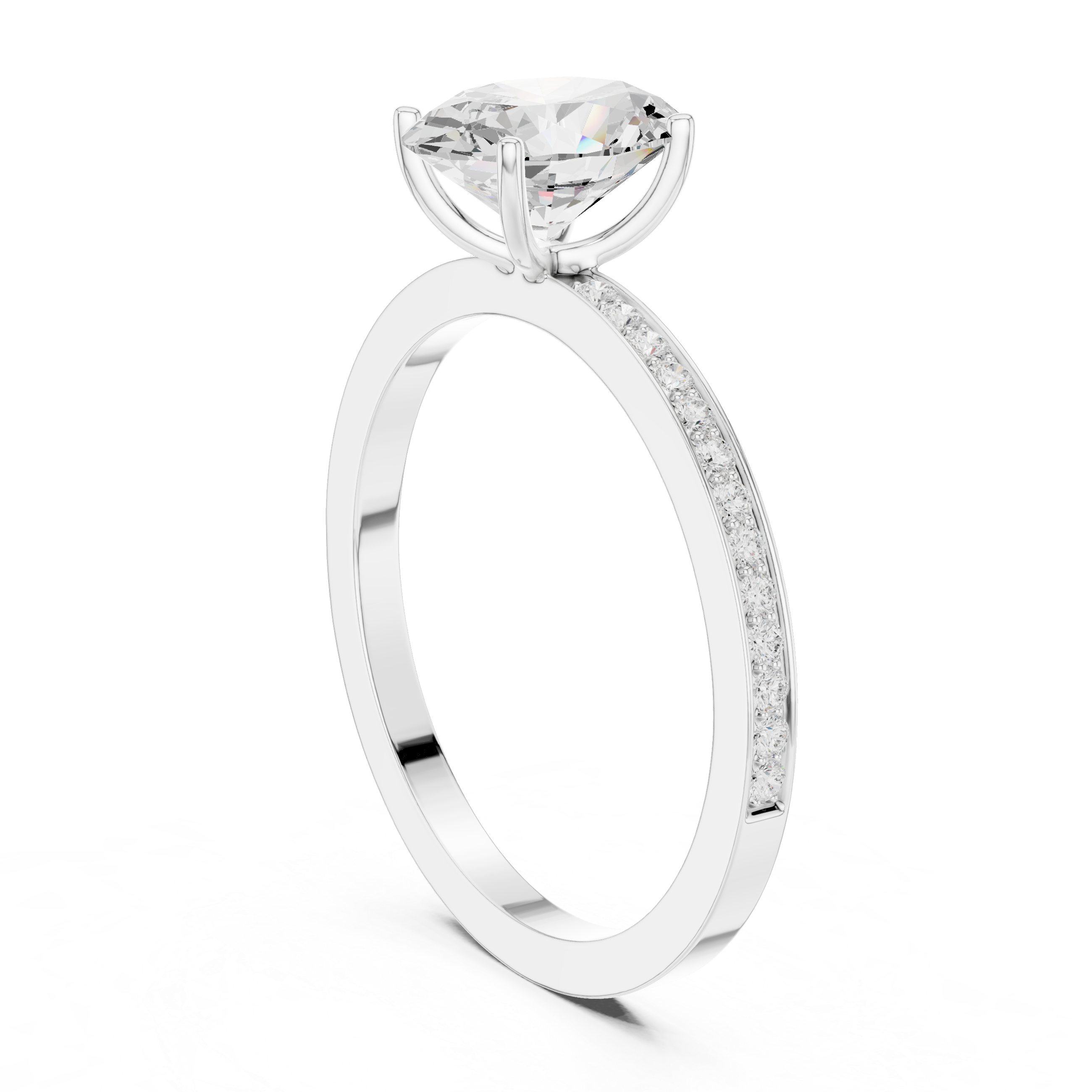Oval Cut Pavé Diamond Engagement Ring