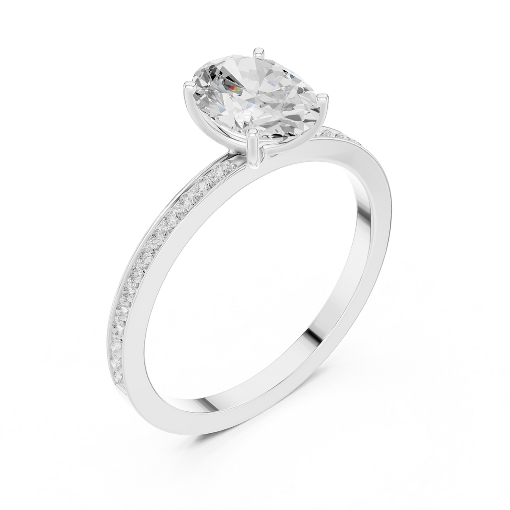 Oval Cut Pavé Diamond Engagement Ring