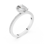 Oval Cut Pavé Diamond Engagement Ring