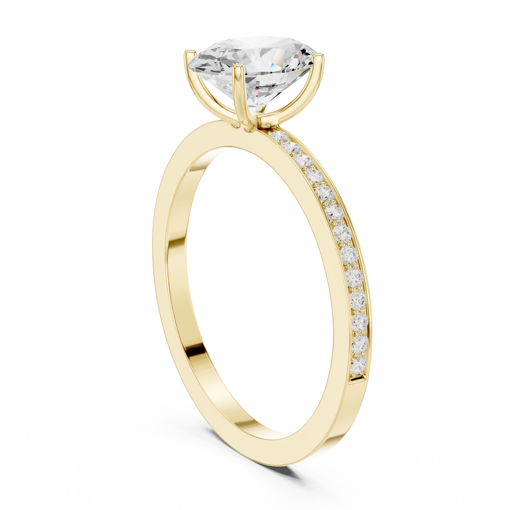 Oval Cut Pavé Diamond Engagement Ring