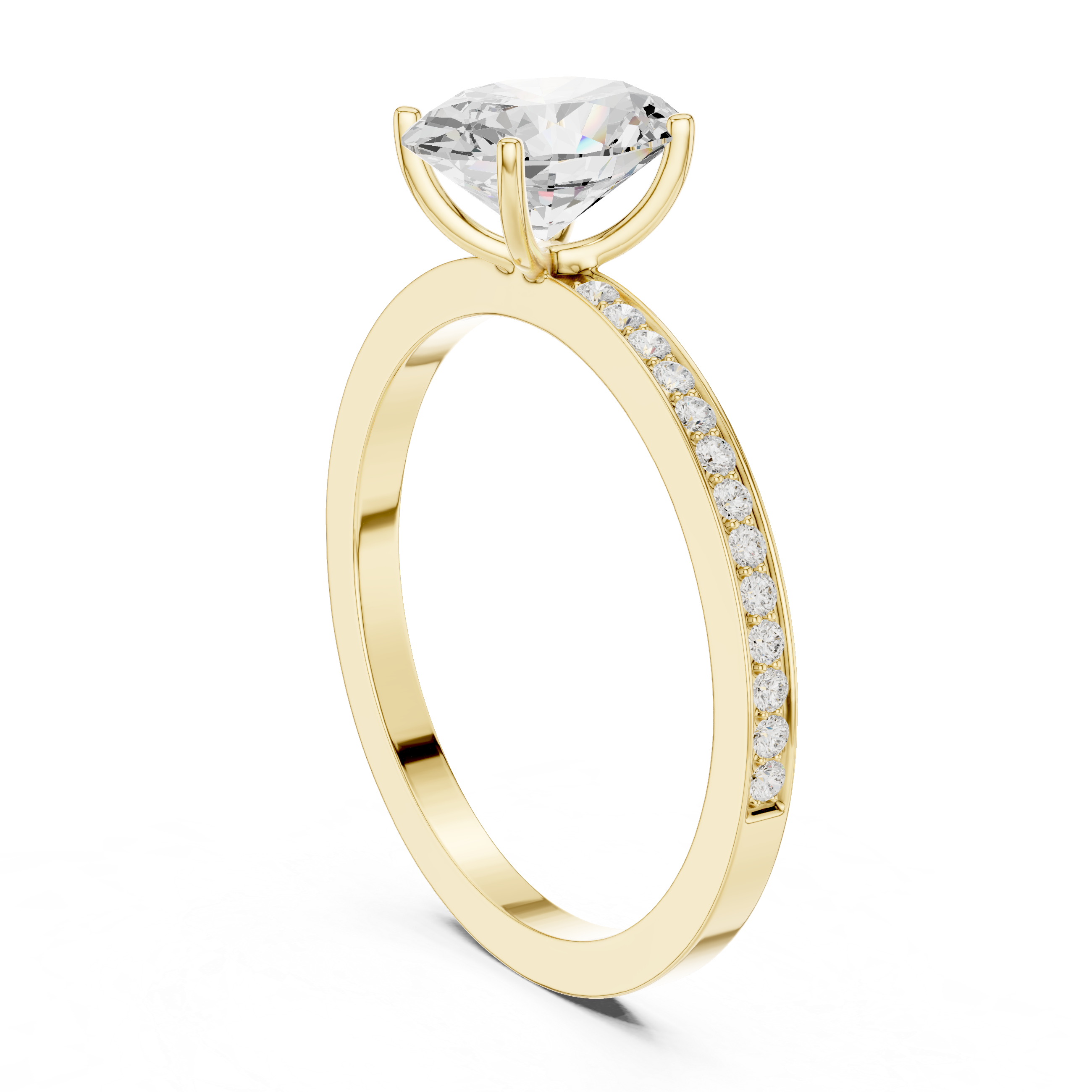 Oval Cut Pavé Diamond Engagement Ring
