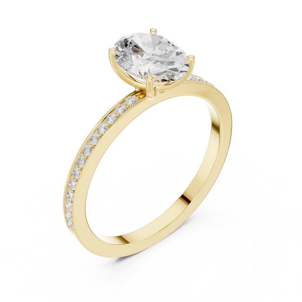 Oval Cut Pavé Diamond Engagement Ring