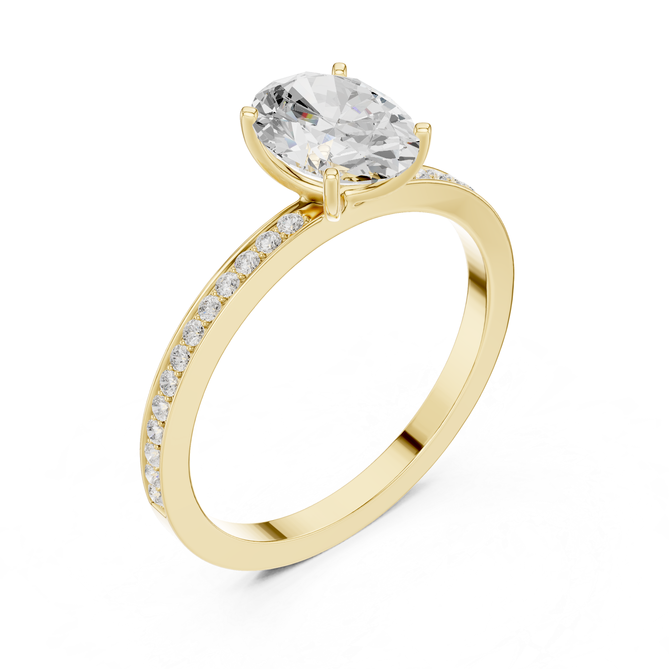 Oval Cut Pavé Diamond Engagement Ring