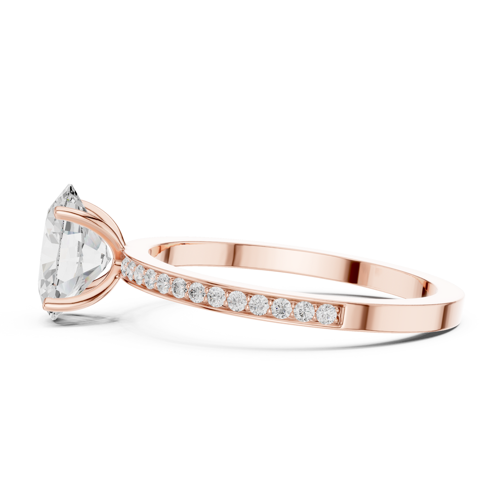 Oval Cut Pavé Diamond Engagement Ring