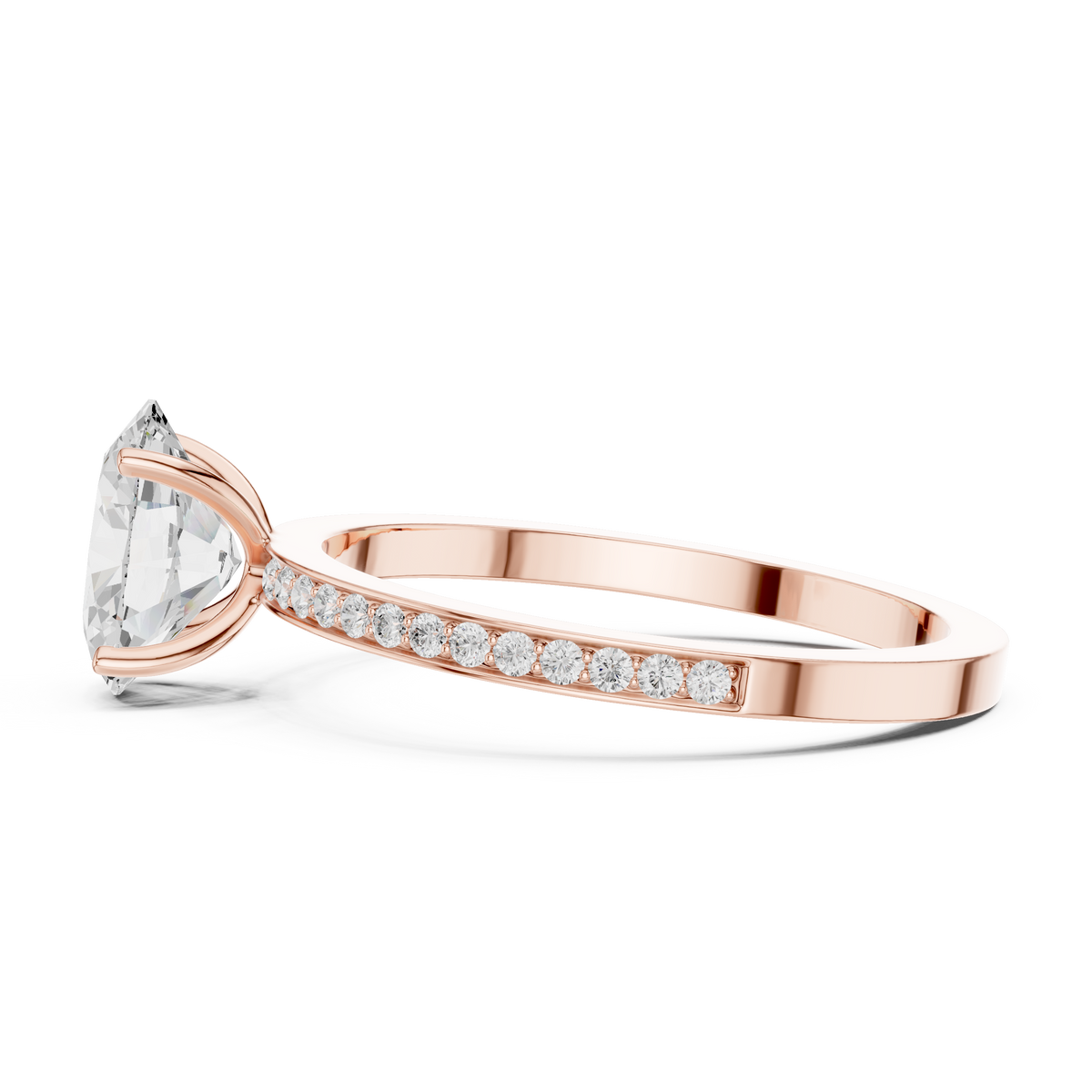 Oval Cut Pavé Lab Grown Diamond Engagement Ring – view 8 of 12 | Jewelix Atelier