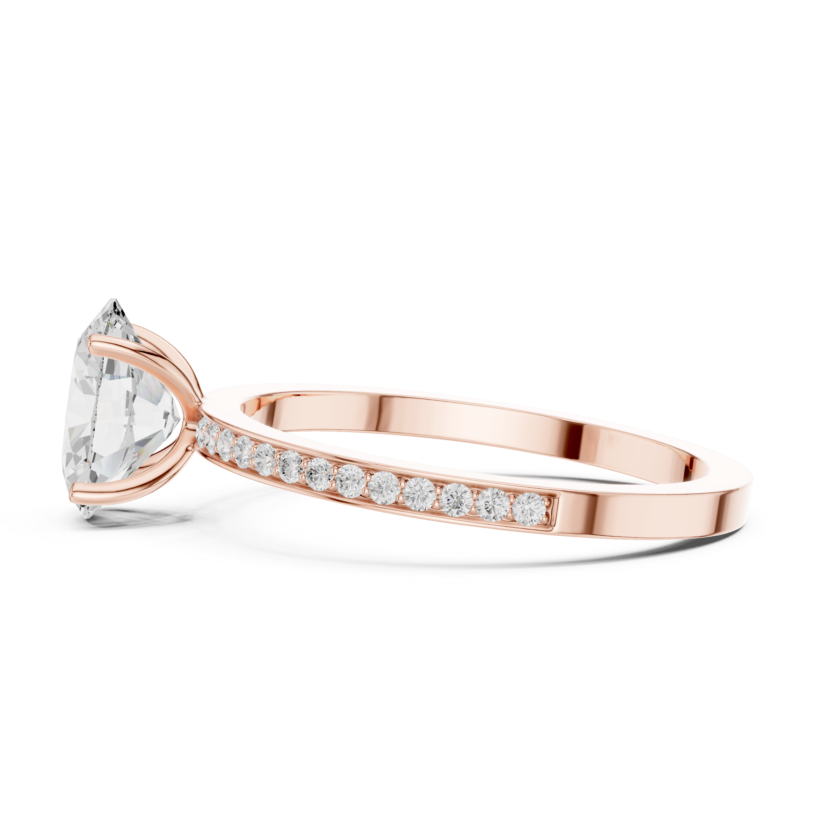 Oval Cut Pavé Diamond Engagement Ring