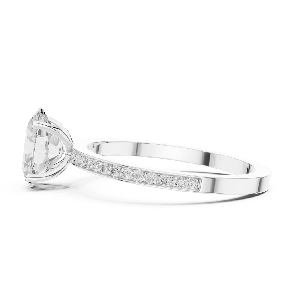Oval Cut Pavé Diamond Engagement Ring
