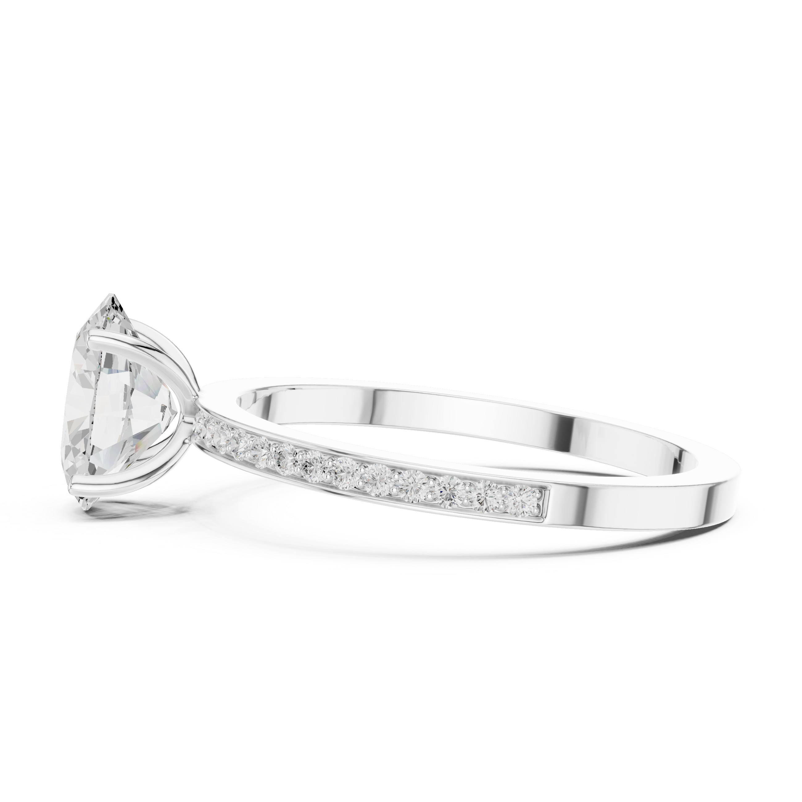 Oval Cut Pavé Diamond Engagement Ring